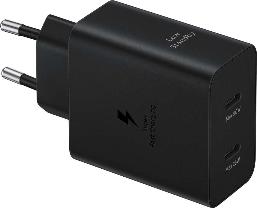 Samsung cestovná nabíjačka EP-T5020XBEGEU, 50W + USB-C/USB-C kabel 5A 1.8m Super Fast, čierny